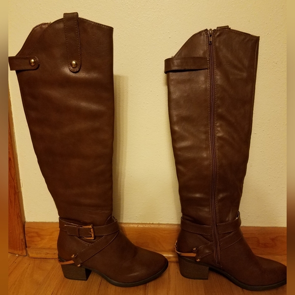 NWB Venus Tall Riding Equestrian Style Boots, Brown, Size 6 - Picture 3 of 10